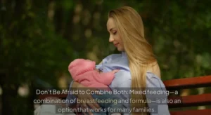 newborn child milk feeding by his mother