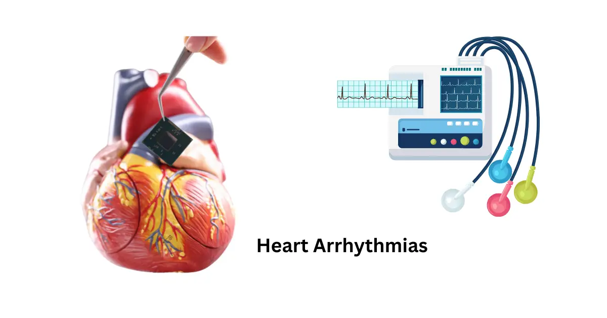 Illustration of heart arrhythmias affecting normal heartbeat function