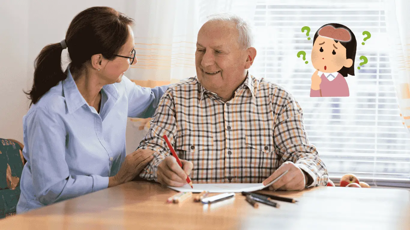 Elderly person with dementia sitting in solitude, showing signs of cognitive decline.