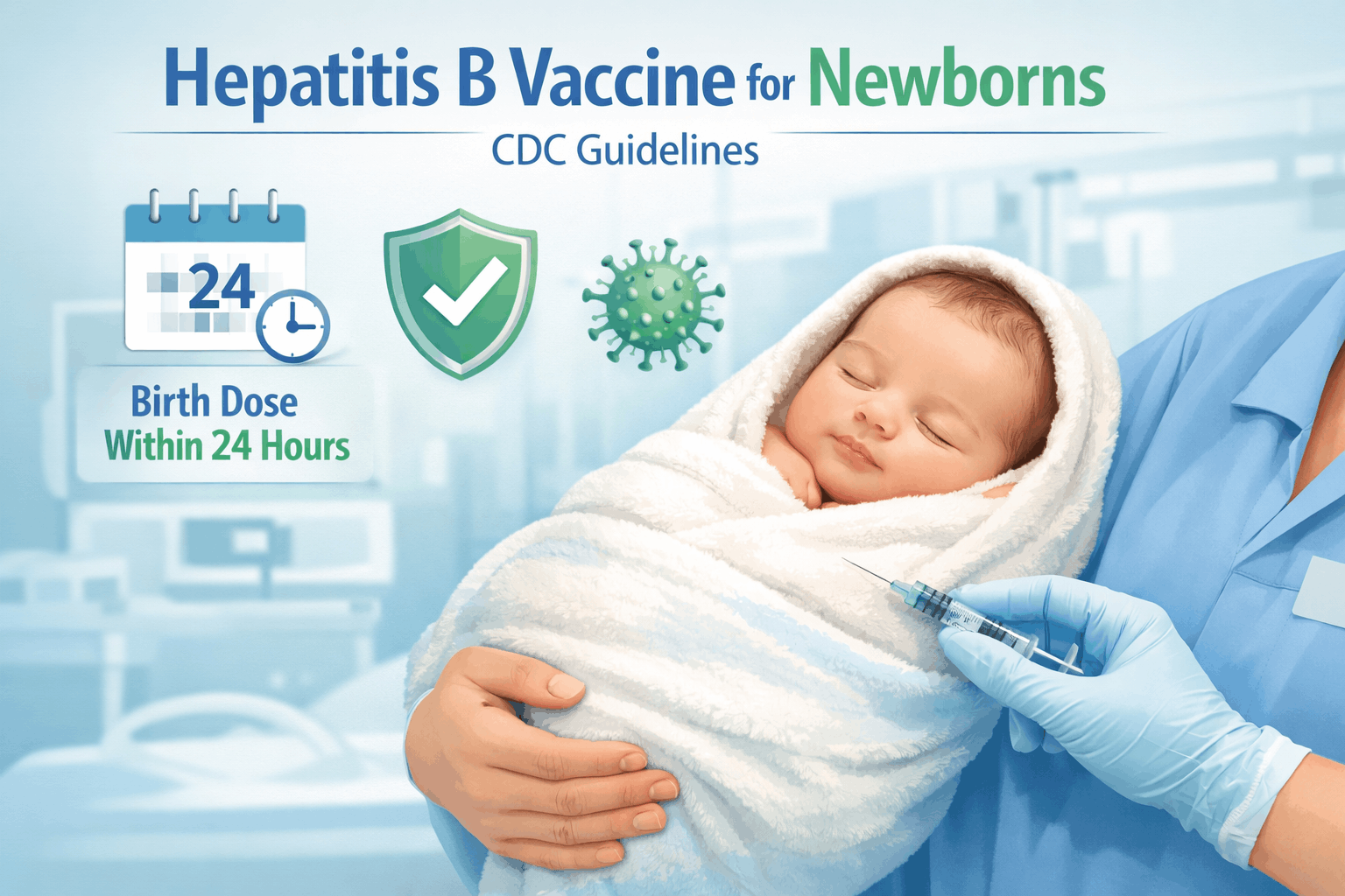 Hepatitis B vaccine for newborn baby showing birth dose immunization in hospital setting