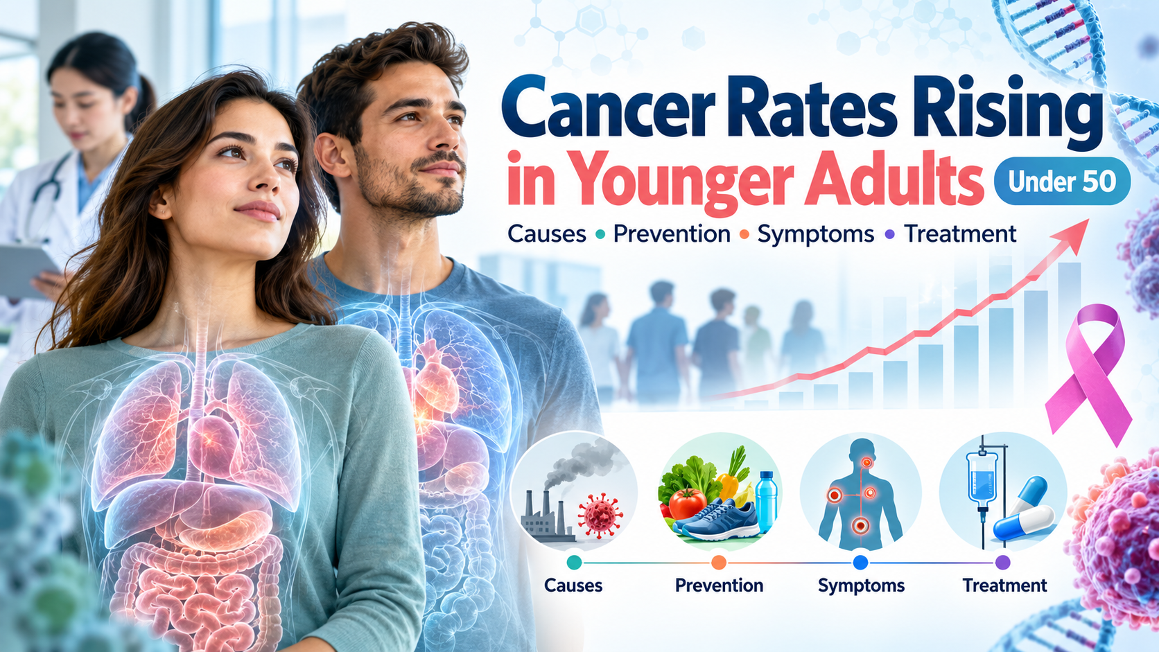 Cancer rates rising in younger adults under 50 with causes, prevention, symptoms and treatment